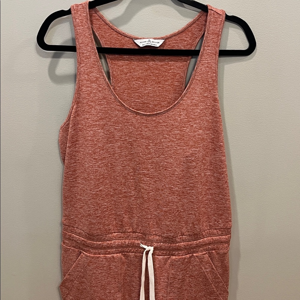 Alpine Design Rust Red Sleeveless Drawstring Jumpsuit - Picture 5 of 9